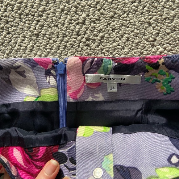 CARVEN Floral Mini Skirt. Size 34 / 4 US - Picture 4 of 4